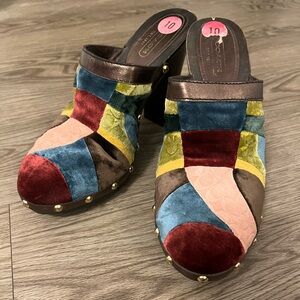 COACH patchwork mules